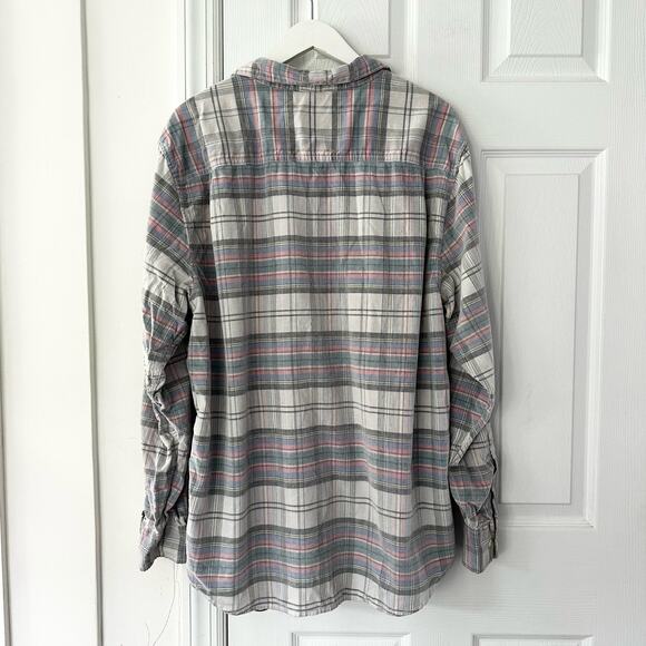 Tommy Bahama Men Becket Bay Blue Grey Continental Plaid Cord Button Up Shirt XL - Picture 8 of 16